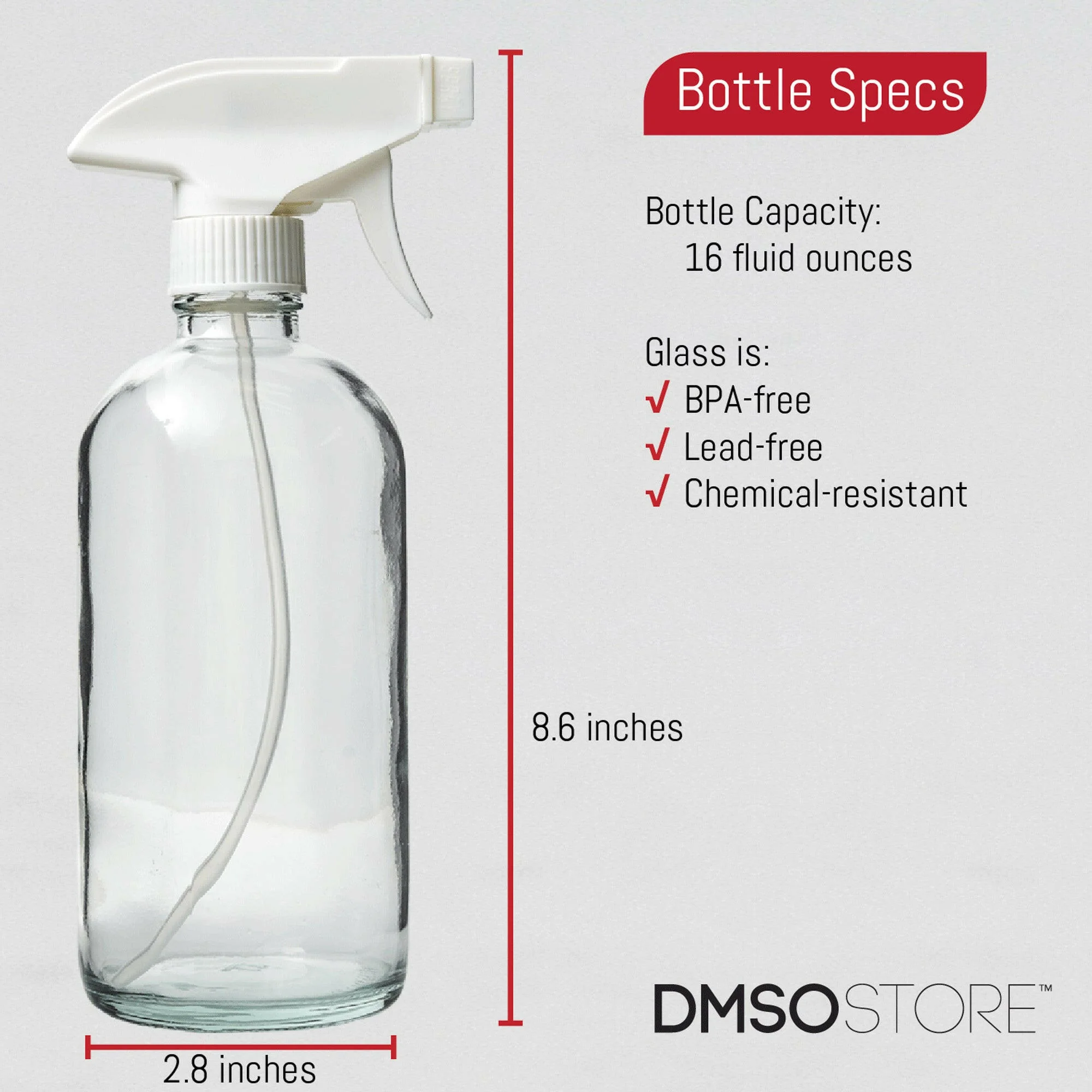 Glass Spray Bottles (16 oz.) with White trigger sprayer 2 ct. - Image 3