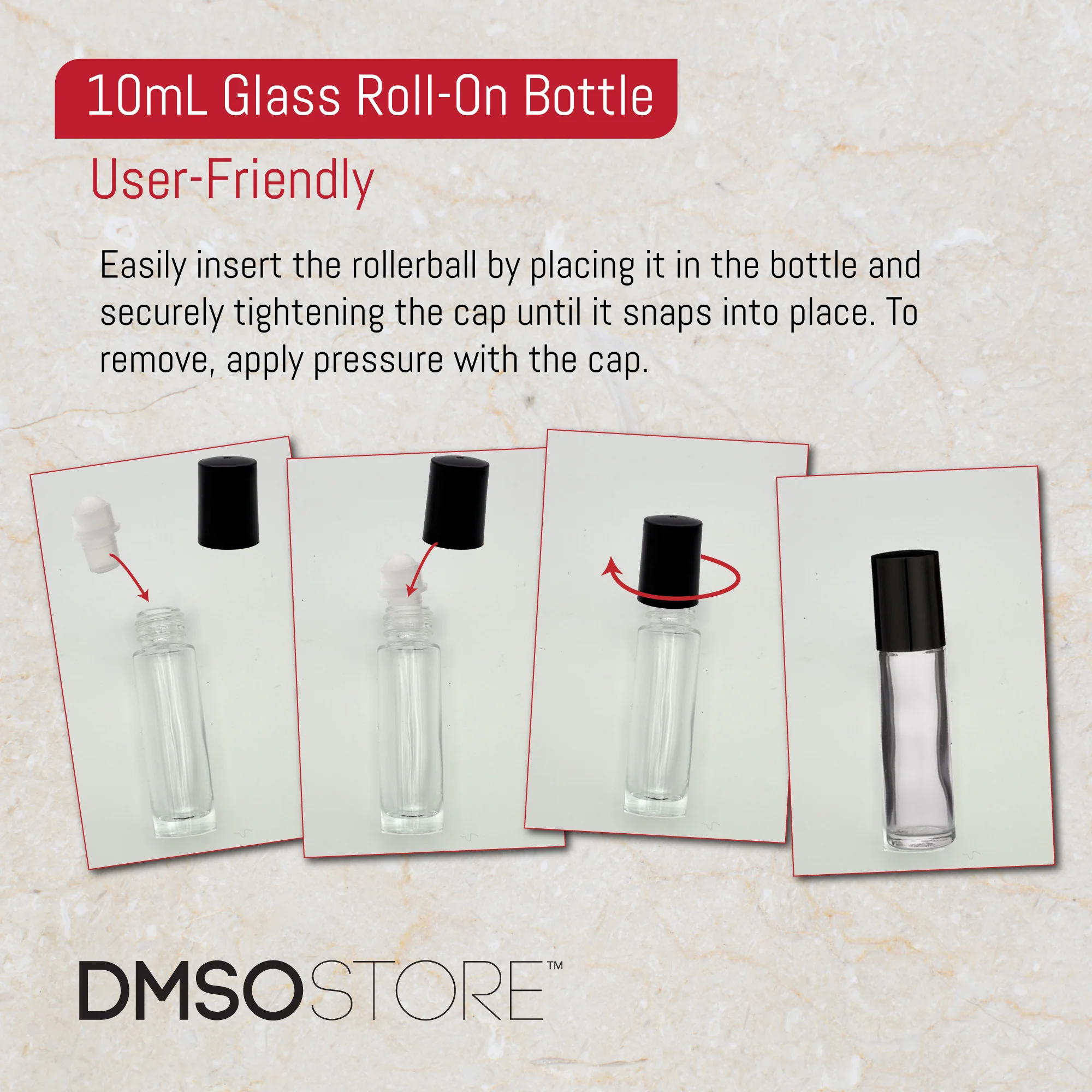 Refillable 10ML Glass Roll on bottle| Plastic Roller Ball  6 ct. - Image 7