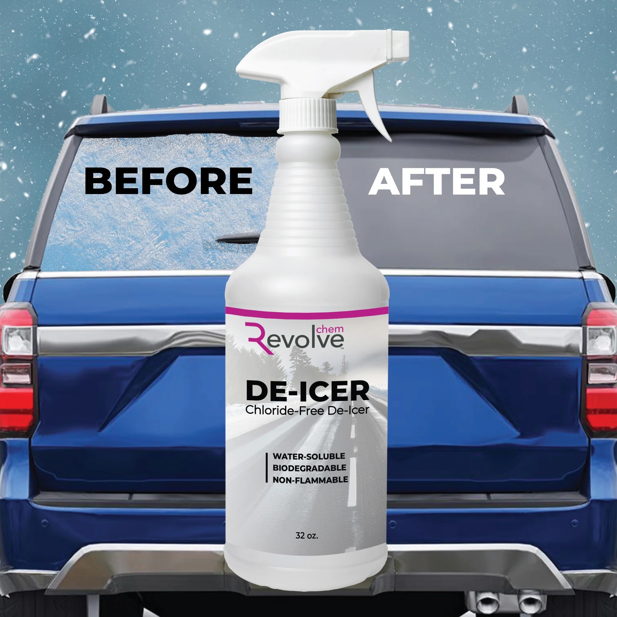 Windshield De-Icer & Washer Fluid | Fast Ice & Snow Removal 32oz - Image 3