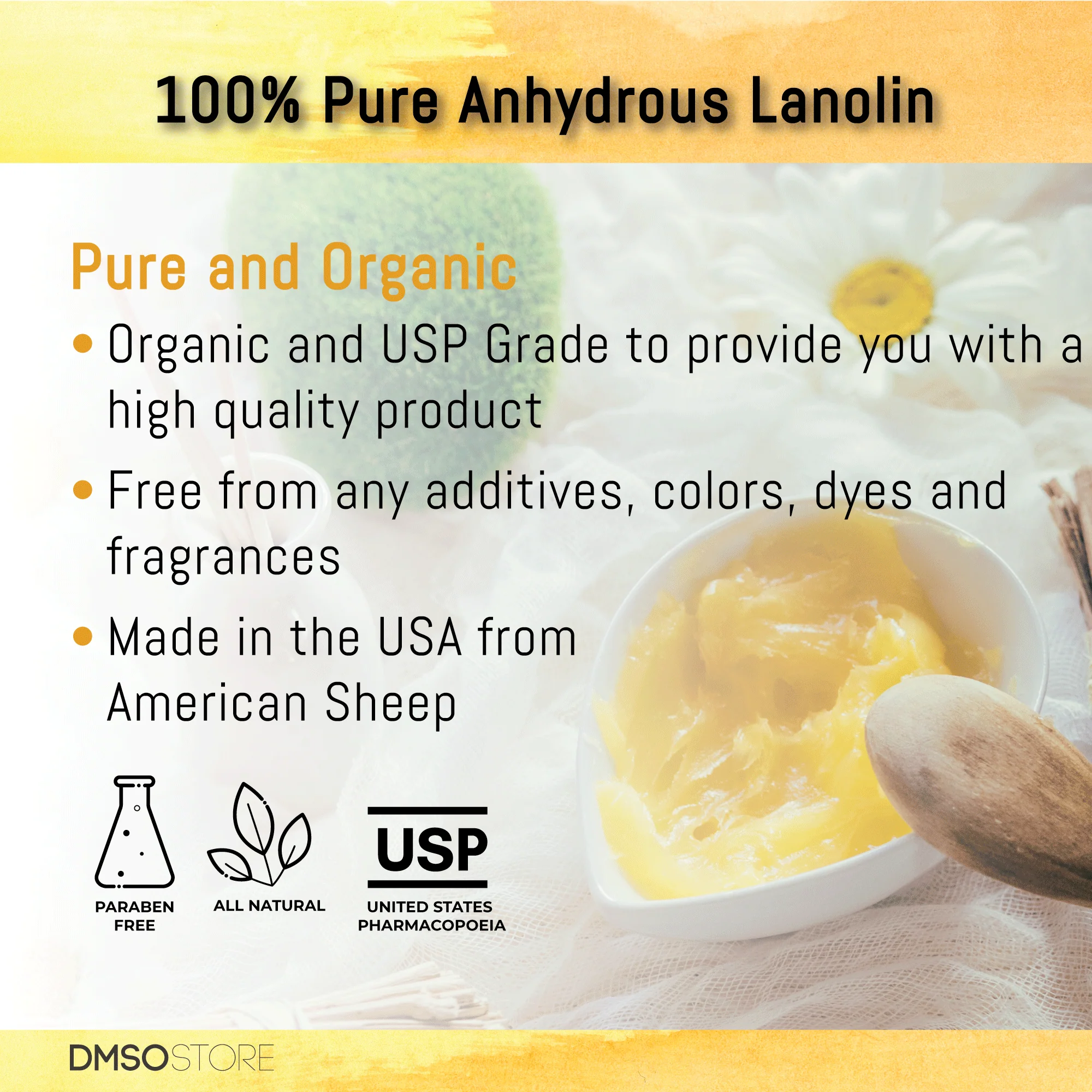 Lanolin 4 oz. USP Grade Anhydrous 100% Pure Skin Moisturizer | Perfect for DIY lanolin lotions. - Image 6