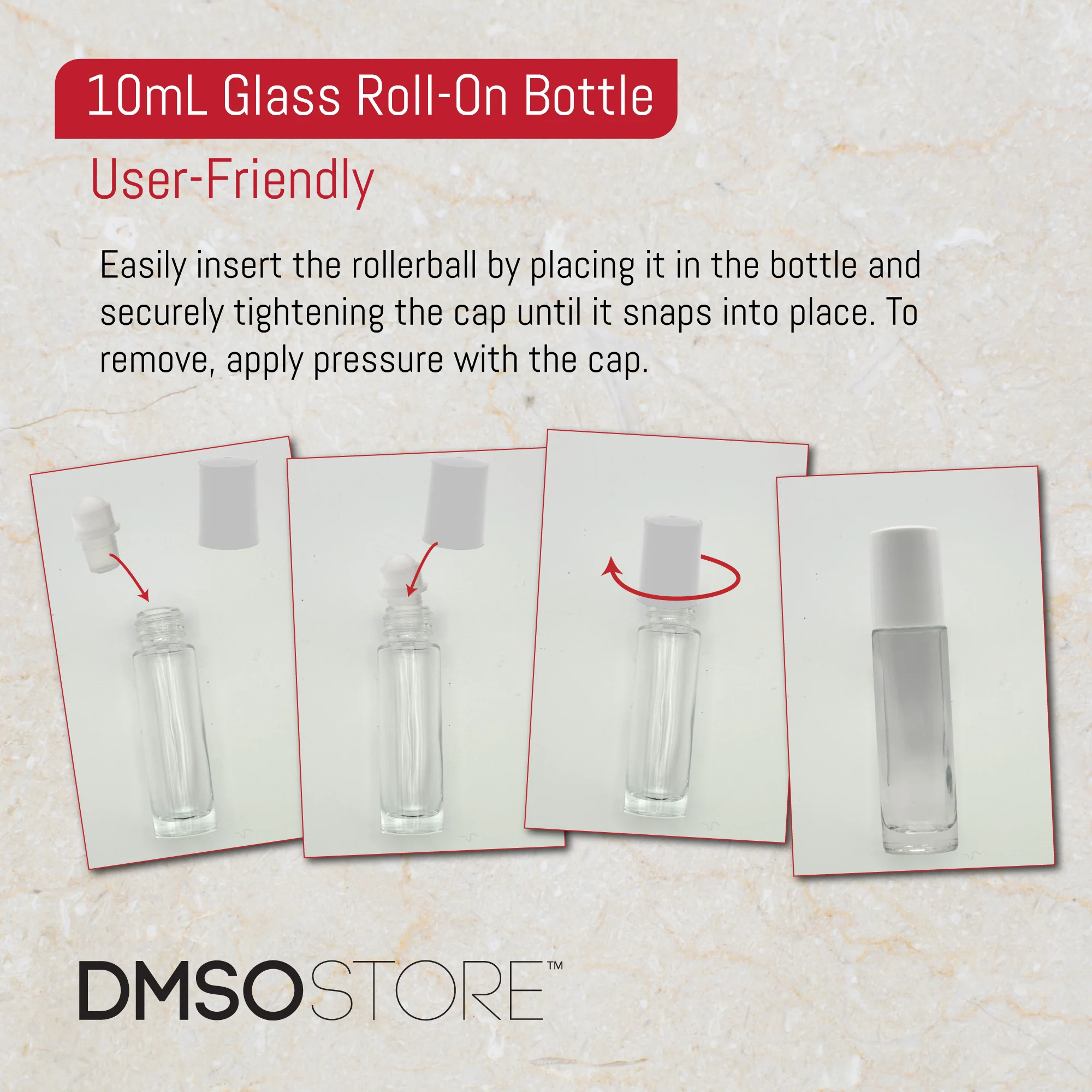 Refillable Roll on kit 10 ML. Glass Roller Ball & Container 6 ct. - Image 4