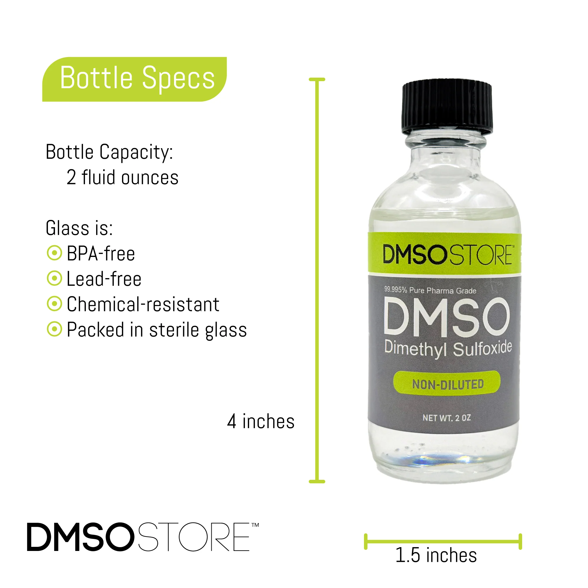 DMSO Liquid 2 oz Non-Diluted 99.995% in a Glass Bottle w/ Dropper - Image 3