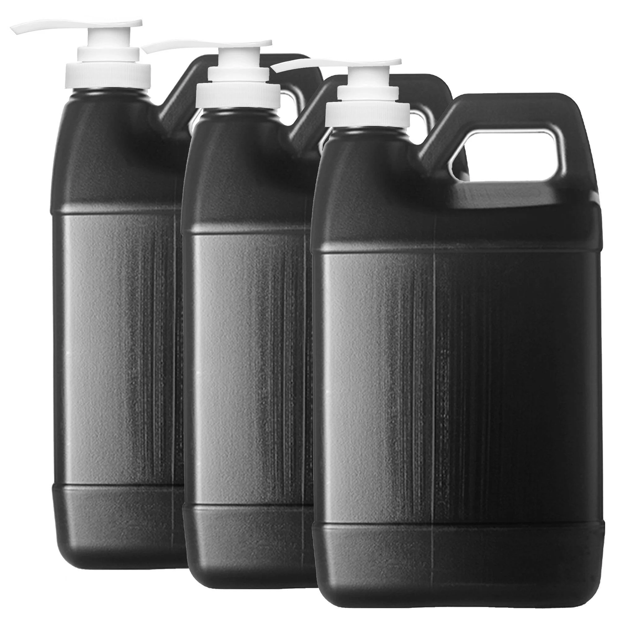 F-Style 38/400 Black 1 Gallon Bottle HDPE Jug w/ Push Pump (128oz) - Image 5