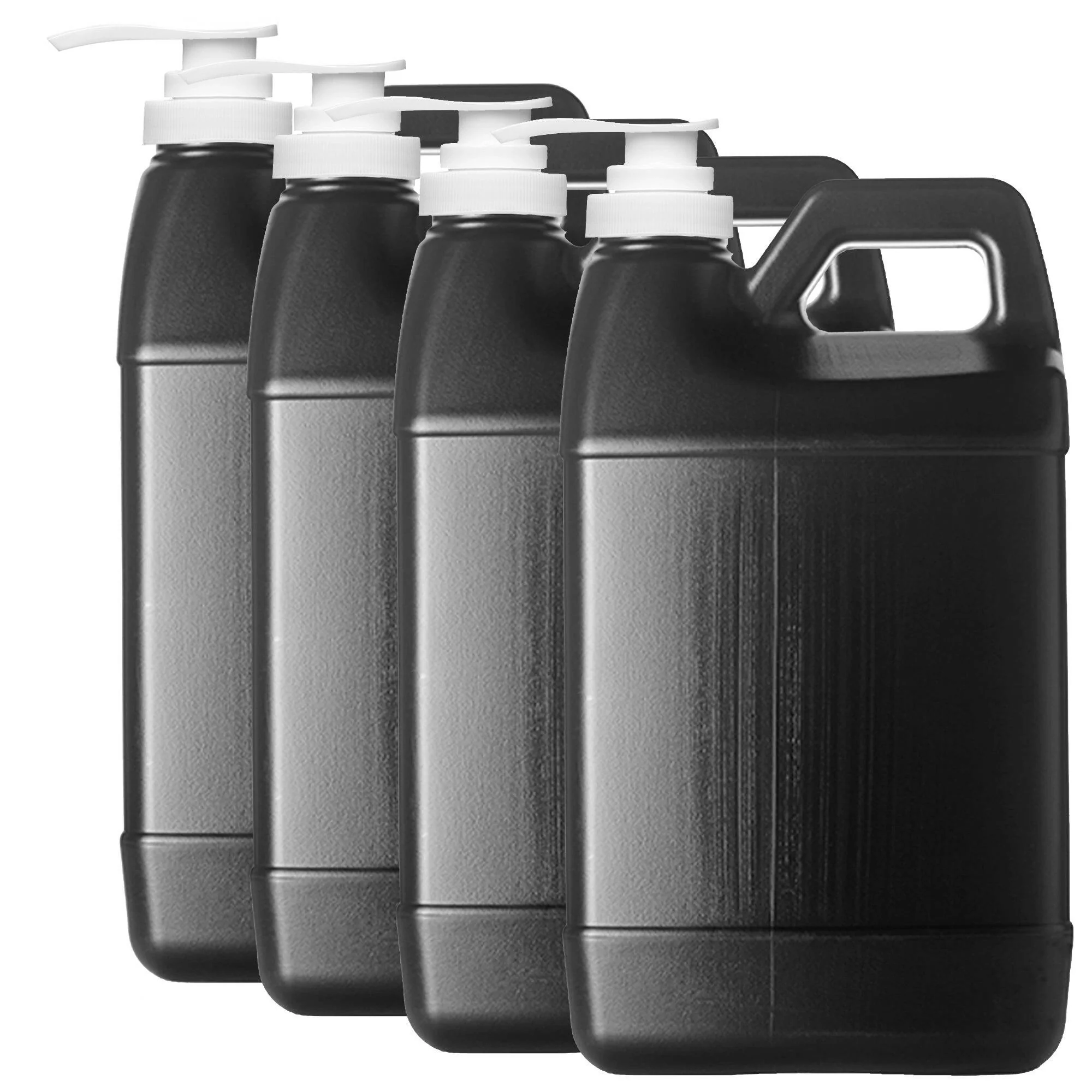 F-Style 38/400 Black 1 Gallon Bottle HDPE Jug w/ Push Pump (128oz) - Image 6