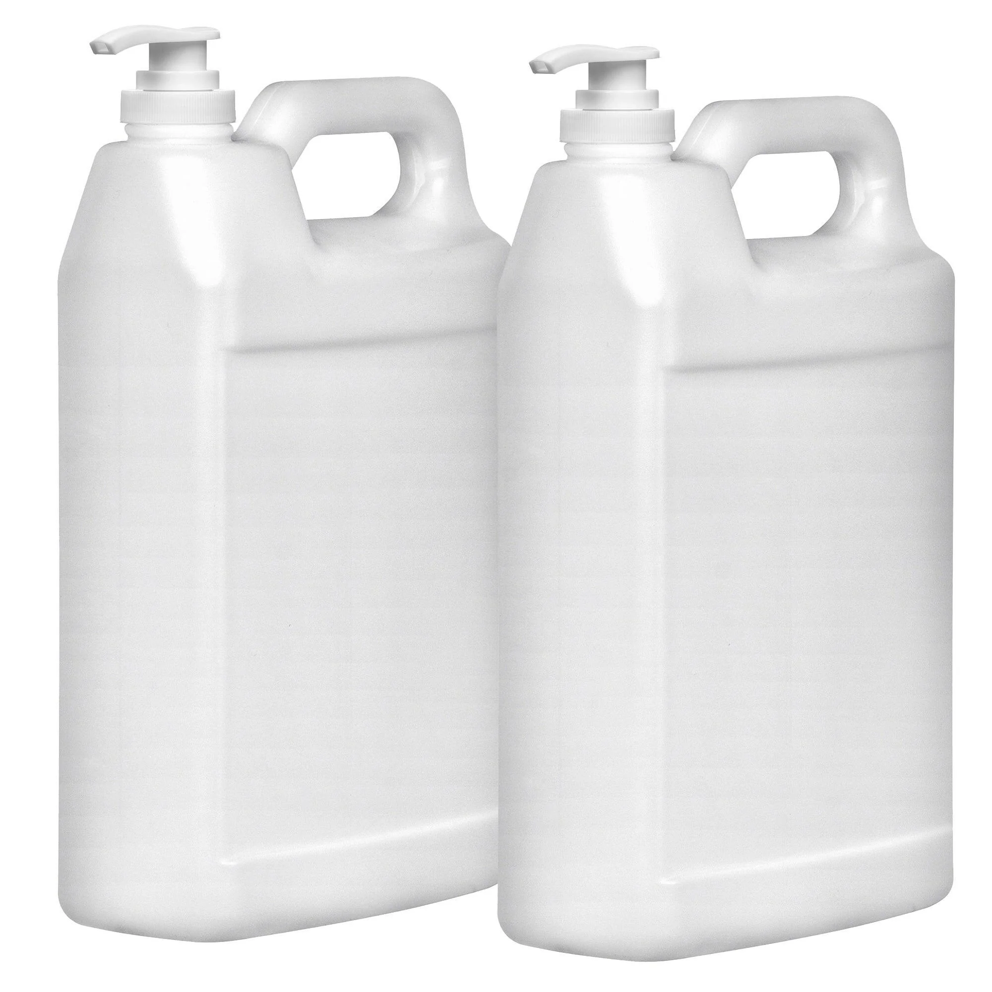 F-Style 38/400 Natural 1 Gallon Bottle HDPE Jug w/ Push Pump (128oz) - Image 3