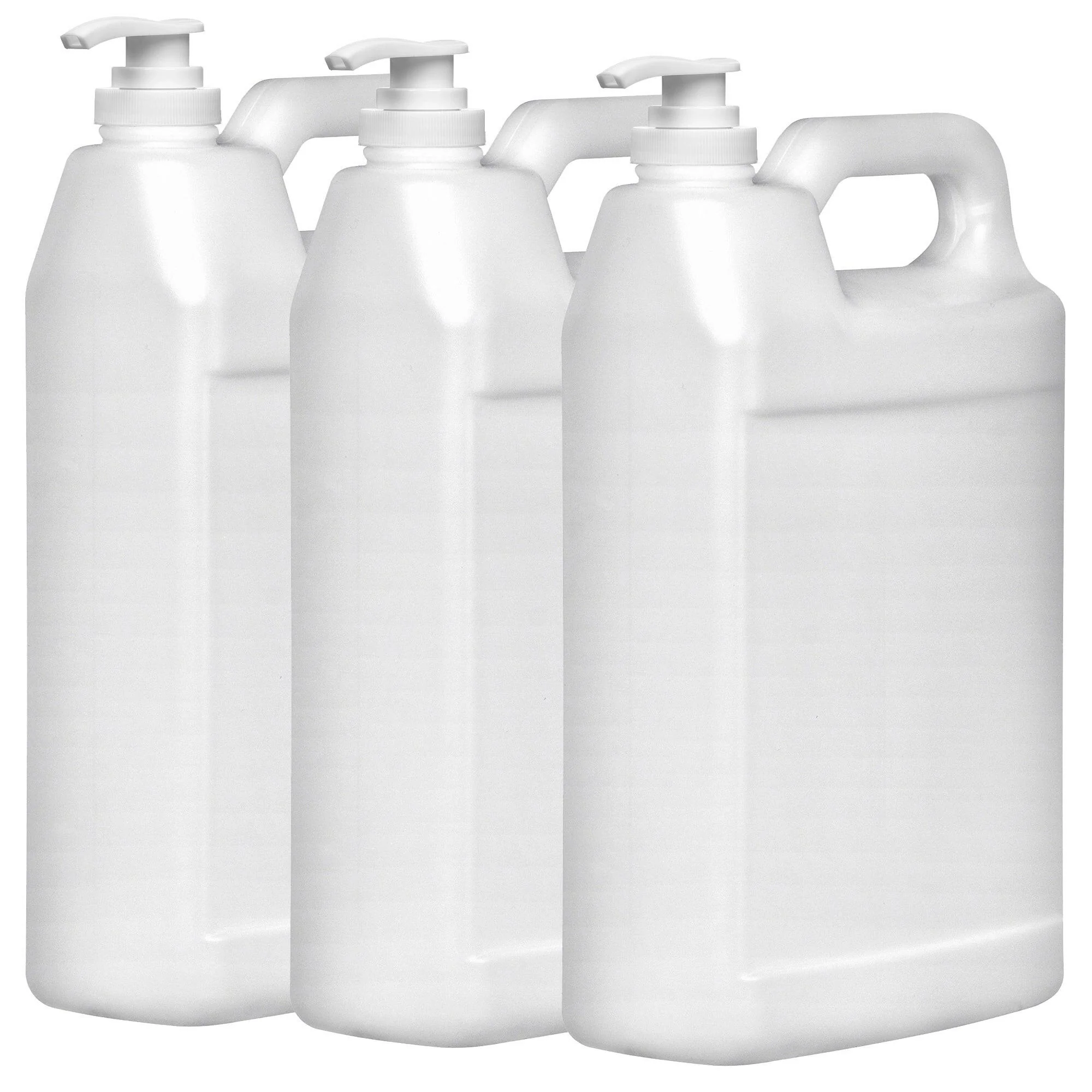 F-Style 38/400 Natural 1 Gallon Bottle HDPE Jug w/ Push Pump (128oz) - Image 4