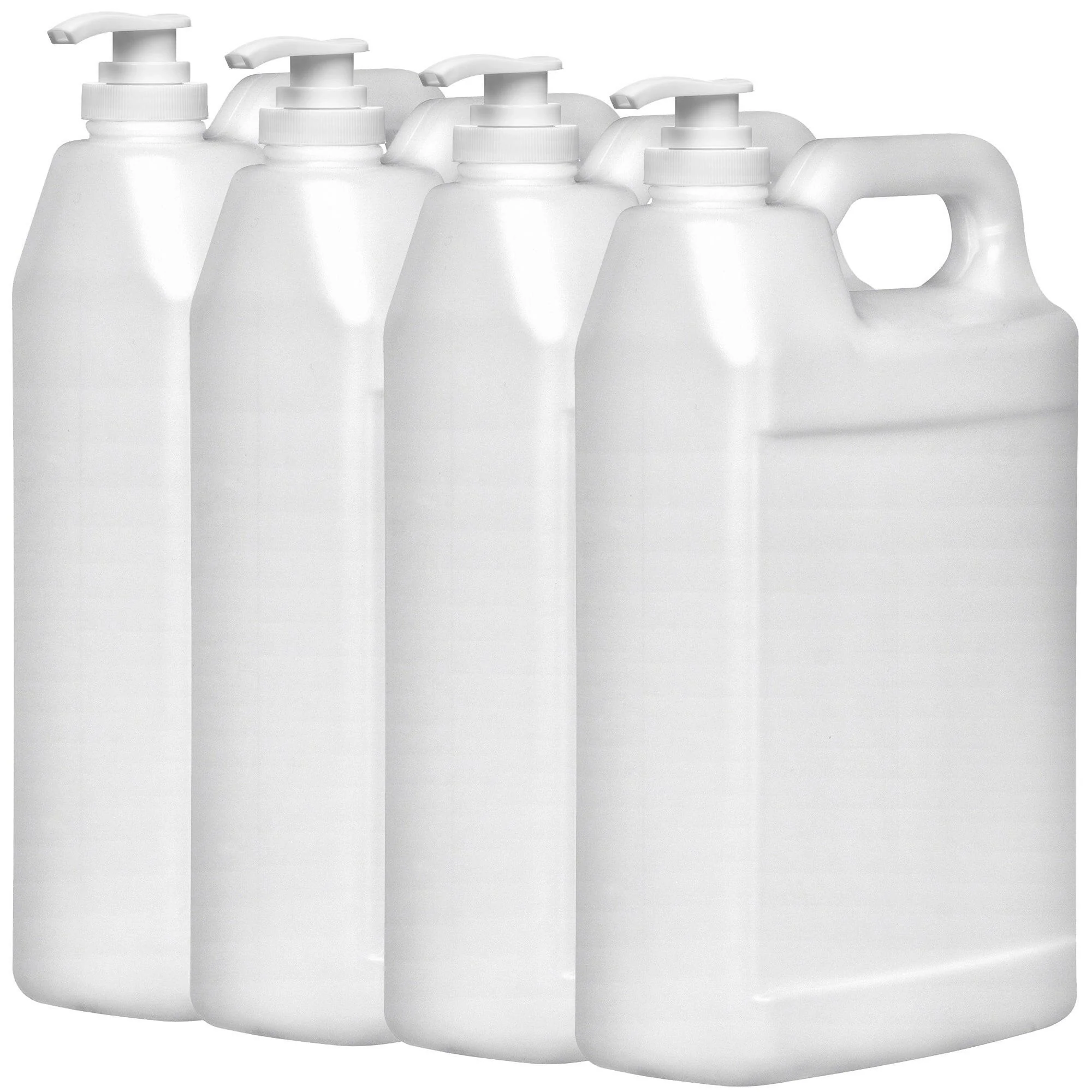 F-Style 38/400 Natural 1 Gallon Bottle HDPE Jug w/ Push Pump (128oz) - Image 5
