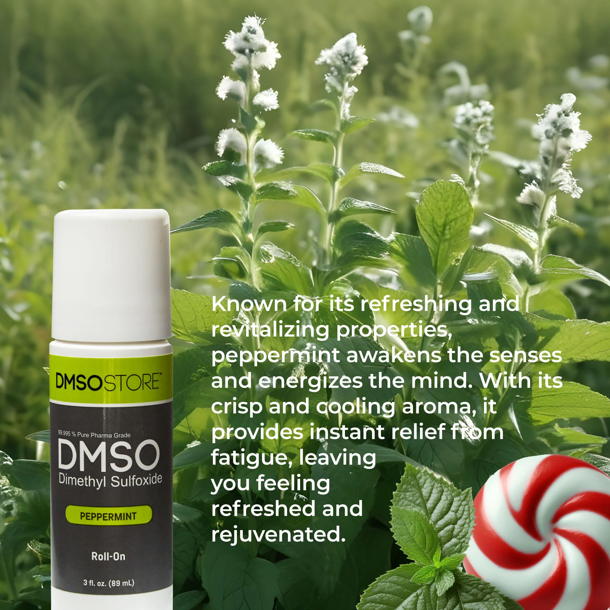 Peppermint DMSO Roll-on 3oz  Easy Use, 99.9% Pure Pharma Grade 4 Pack - Image 3