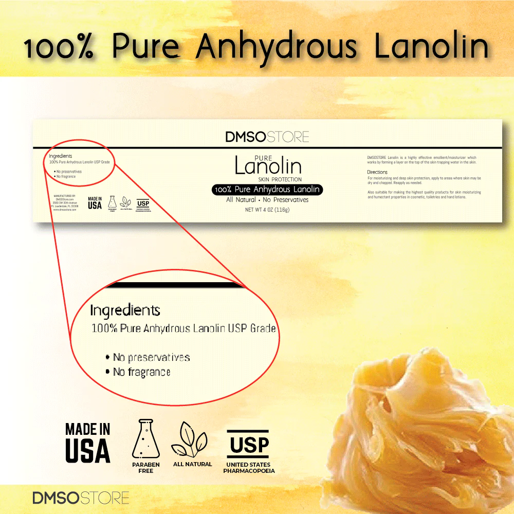 Lanolin 4 oz. USP Grade Anhydrous 100% Pure Skin Moisturizer | Perfect for DIY lanolin lotions. - Image 4