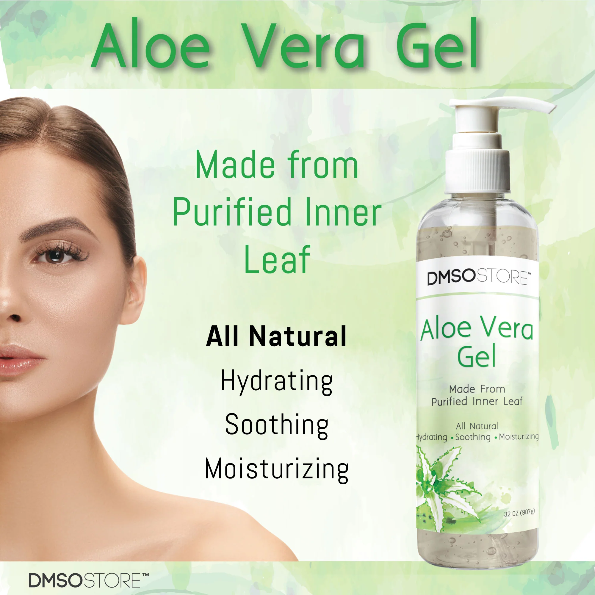 100% Pure Aloe Vera Organic Soothing Skin Moisturizer Alcohol free 32 oz. - Image 3