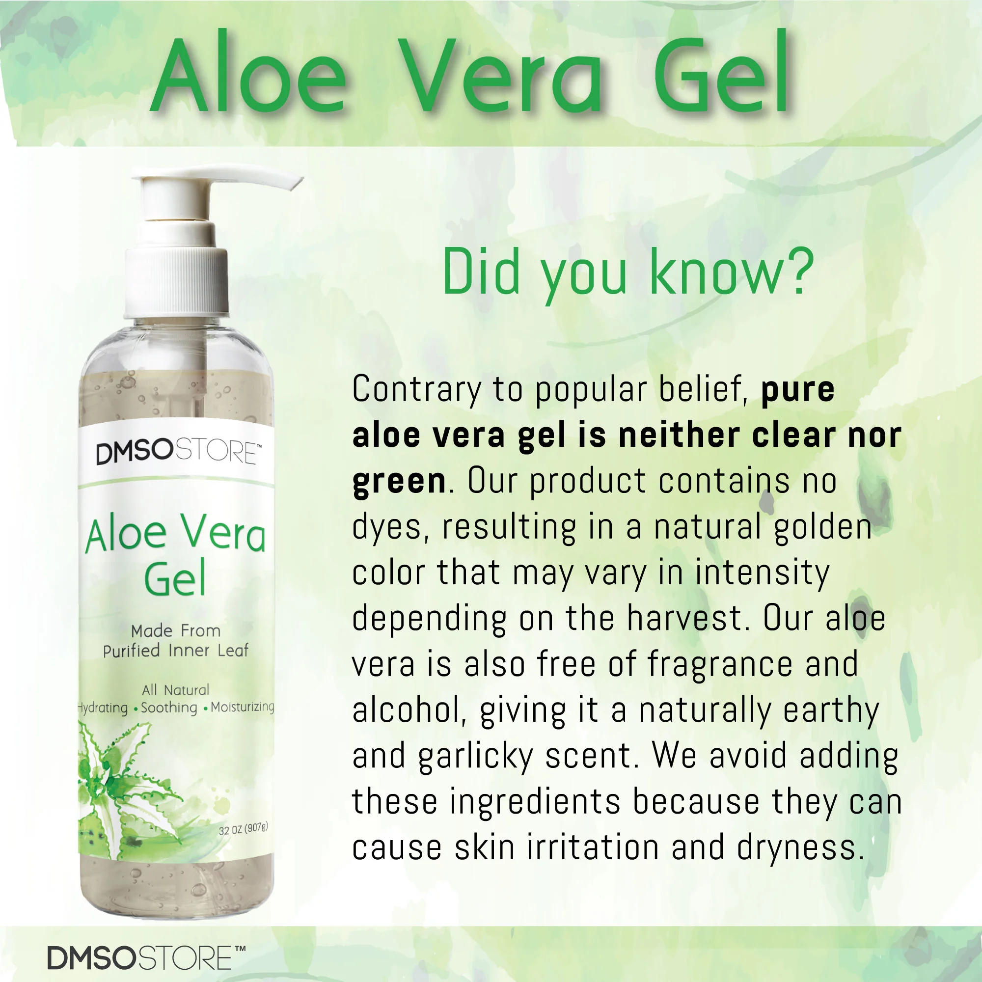 100% Pure Aloe Vera Organic Soothing Skin Moisturizer Alcohol free 32 oz. - Image 4