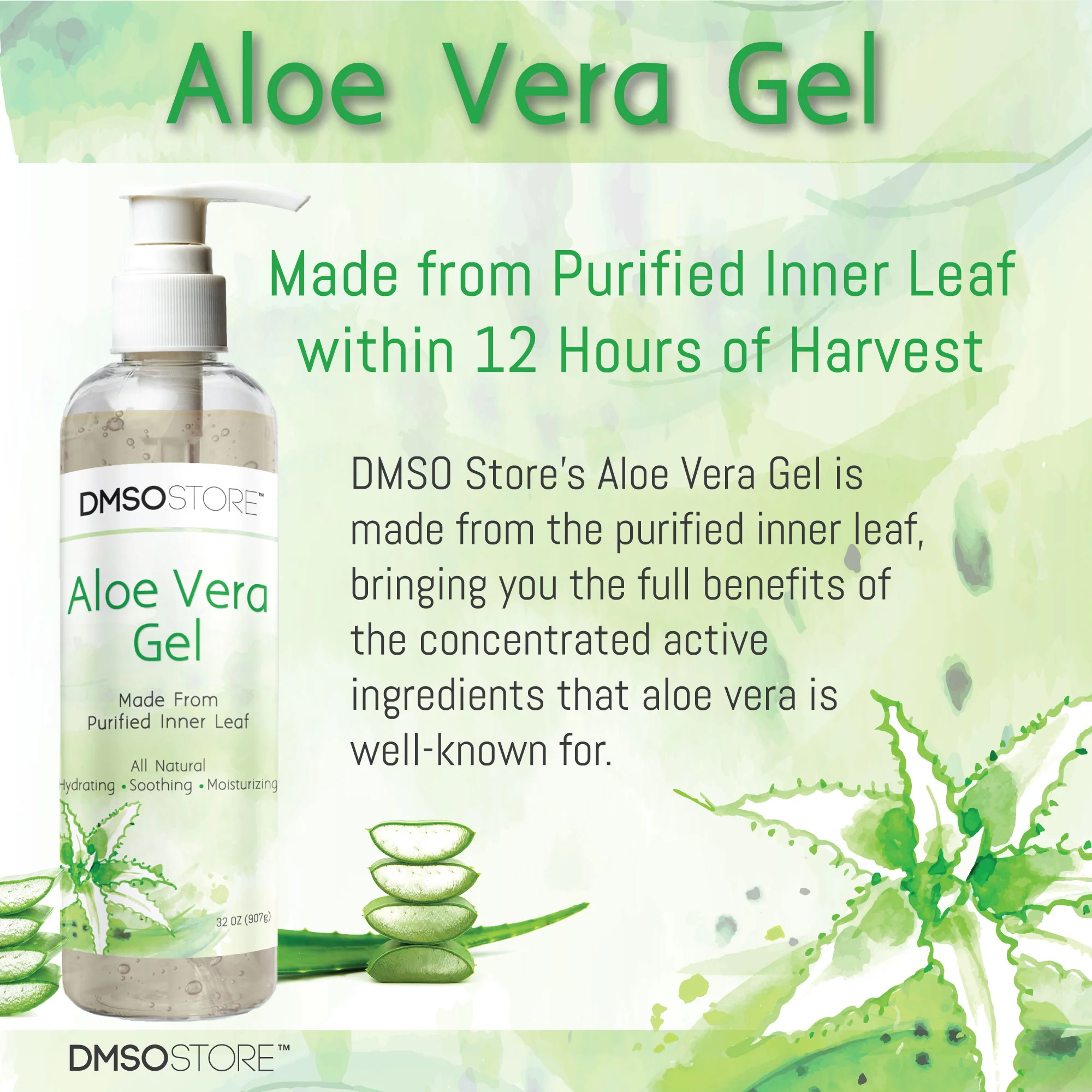 100% Pure Aloe Vera Organic Soothing Skin Moisturizer Alcohol free 32 oz. - Image 6