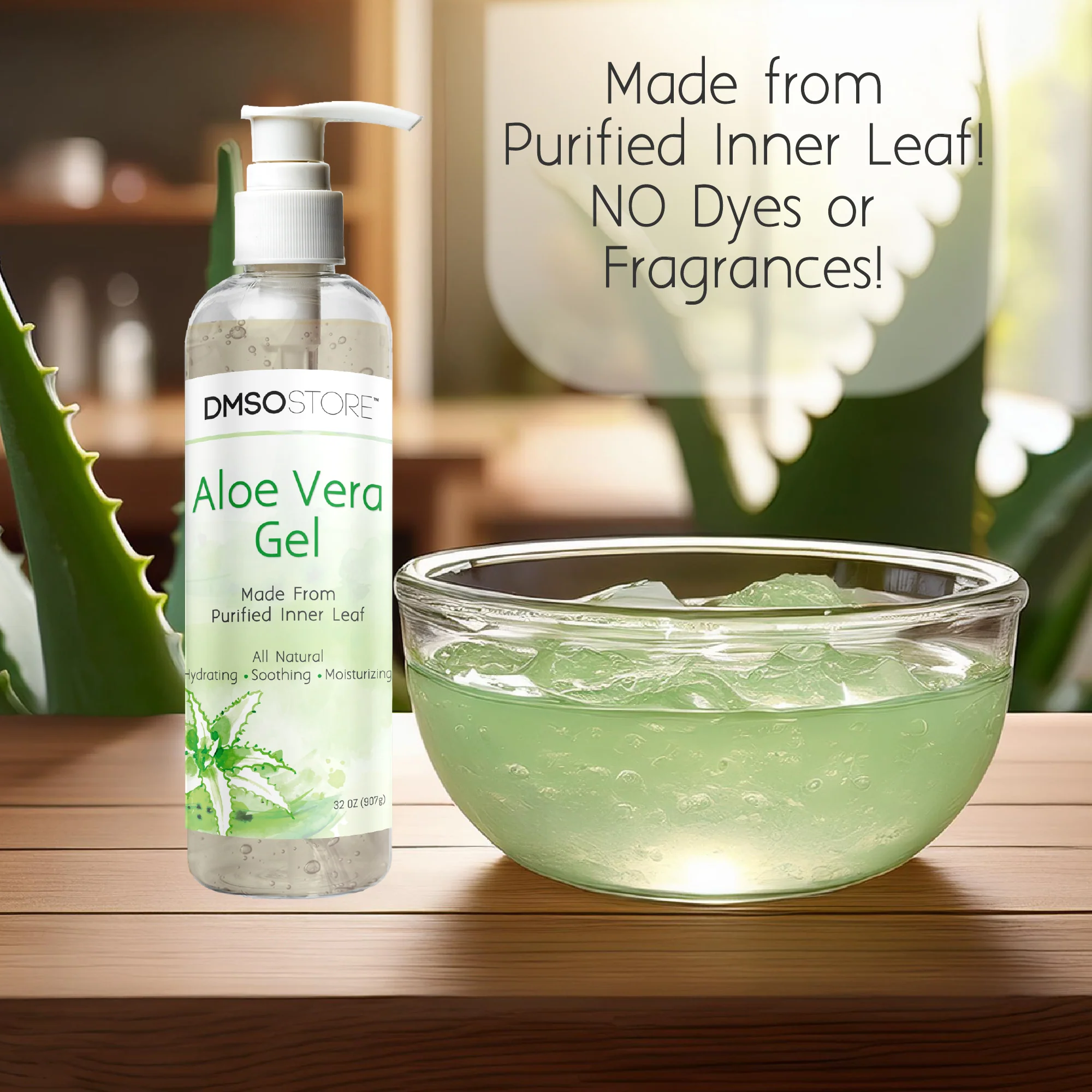 100% Pure Aloe Vera Organic Soothing Skin Moisturizer Alcohol free 32 oz. - Image 8
