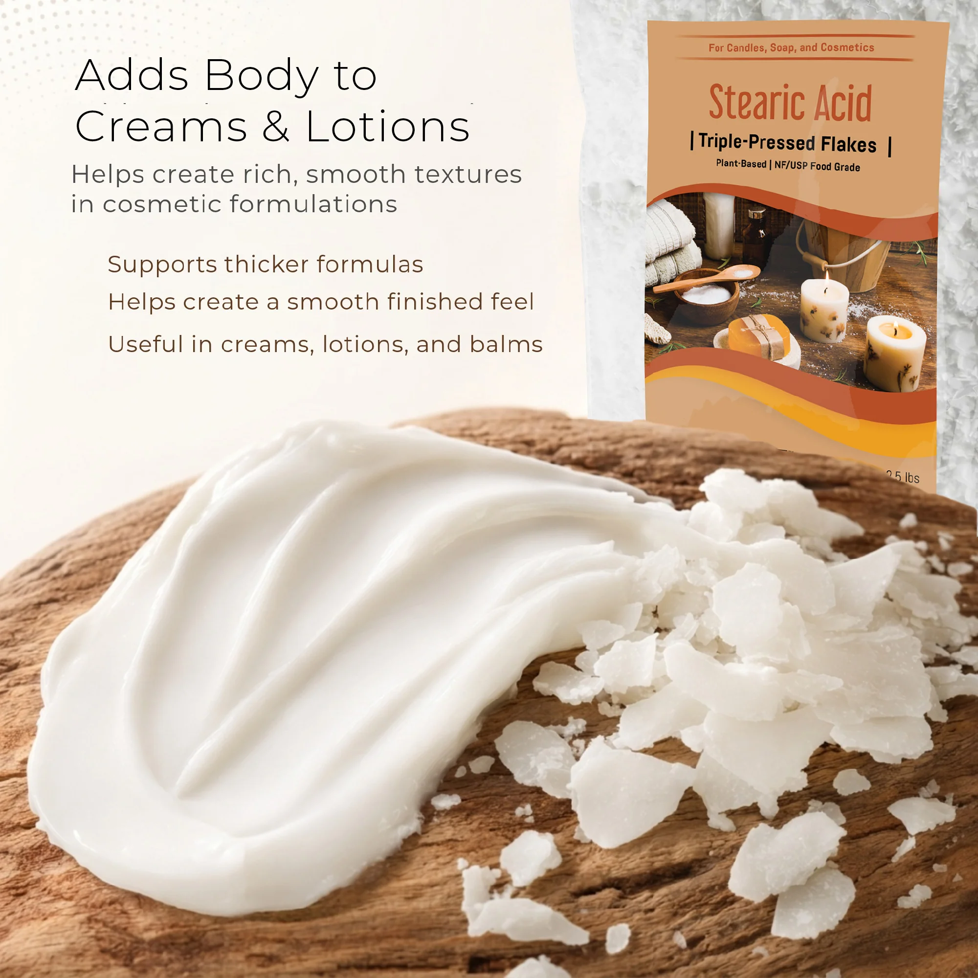 Stearic Acid Flakes 1 lb. Triple Pressed NF/USP Food Grade - Image 5