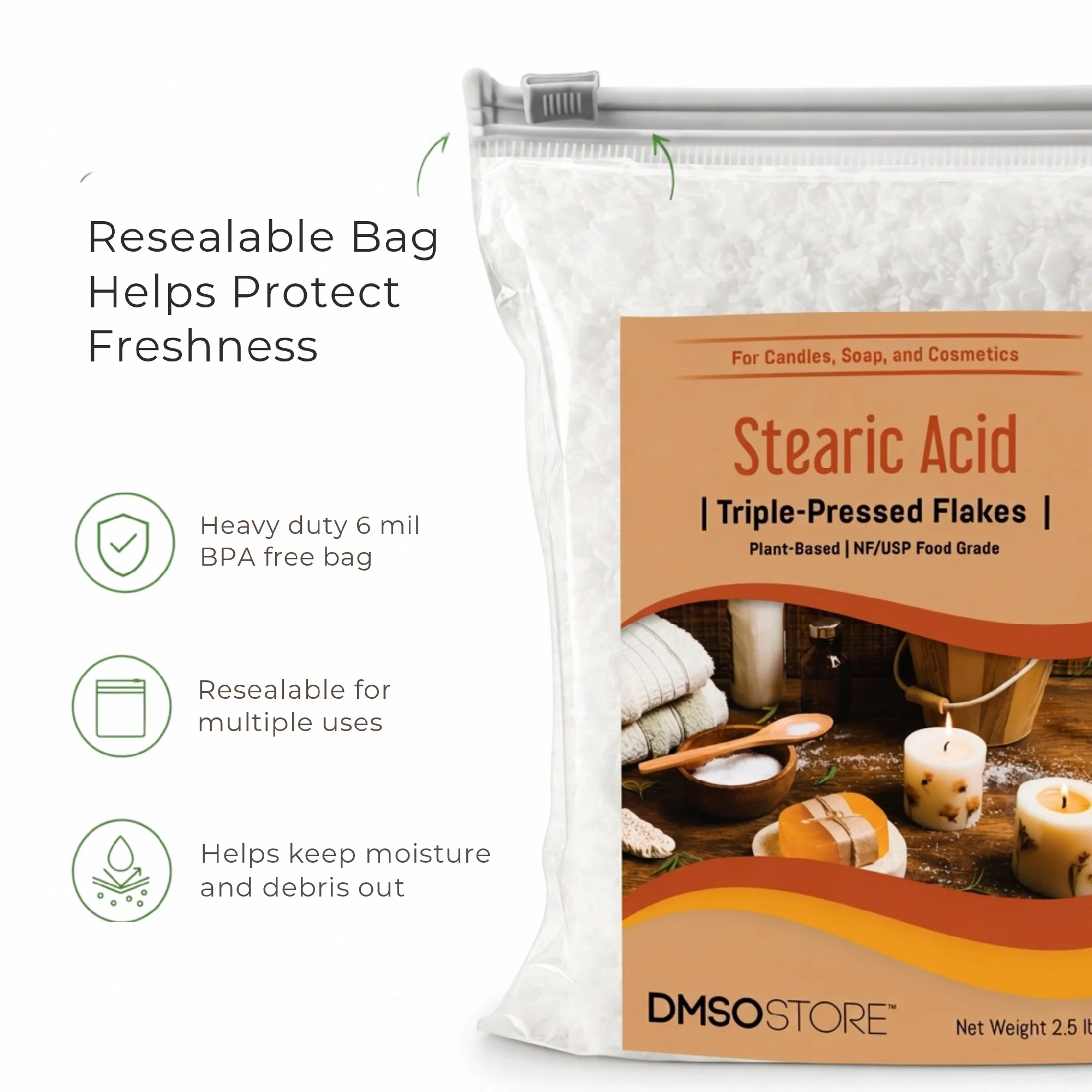 Stearic Acid Flakes 1 lb. Triple Pressed NF/USP Food Grade - Image 6